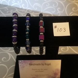 #103 3 Beaded Bracelet Bundle